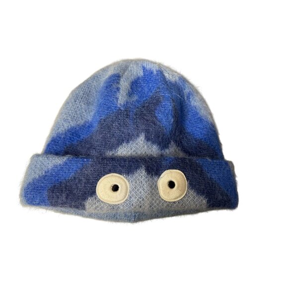 Loewe X Studio Ghibli Totoro Beanie Hat Blue Camouflage Eyes Design 50% Mohair W main image 5
